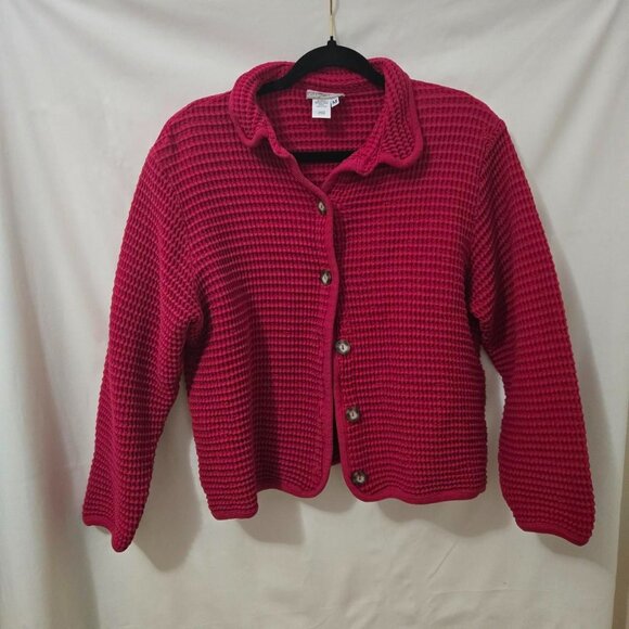 Coldwater Creek Thick Waffle Knit long sleeve boxy shirt/sweater. - Picture 3 of 6